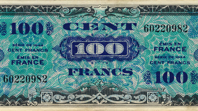 100 francs Drapeau type 1944