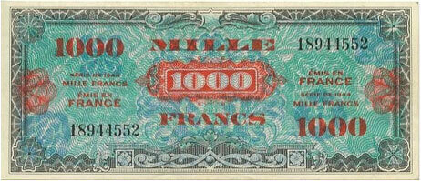 1000 francs Drapeau type 1944