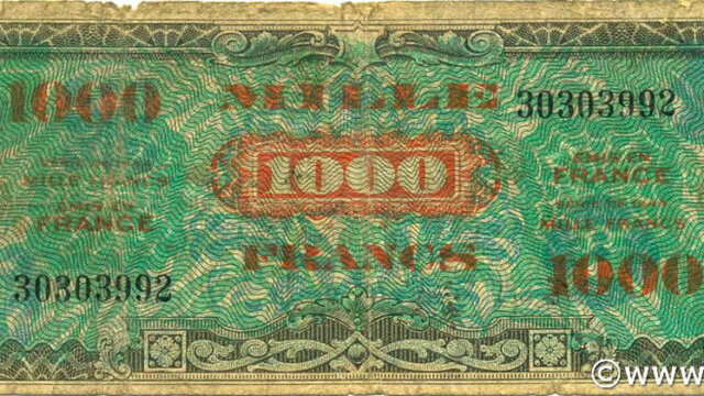 1000 francs Drapeau type 1944