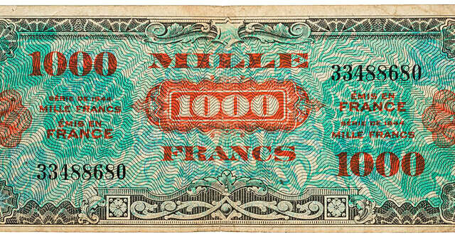 1000 francs Drapeau type 1944