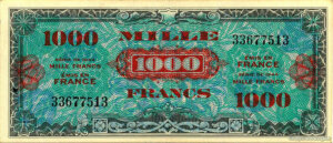 1000 francs Drapeau type 1944