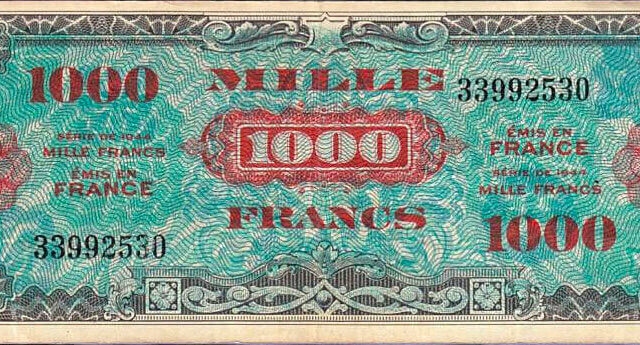 1000 francs Drapeau type 1944