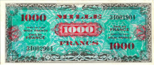 1000 francs Drapeau type 1944