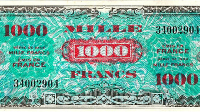 1000 francs Drapeau type 1944