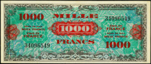 1000 francs Drapeau type 1944