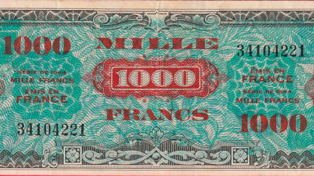 1000 francs Drapeau type 1944