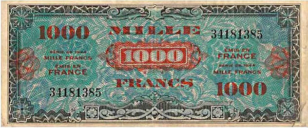 1000 francs Drapeau type 1944