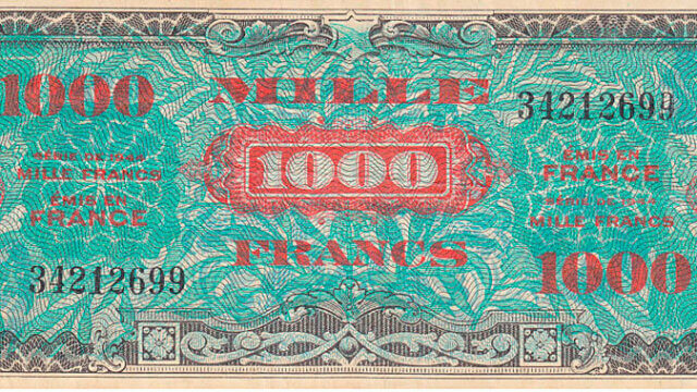 1000 francs Drapeau type 1944