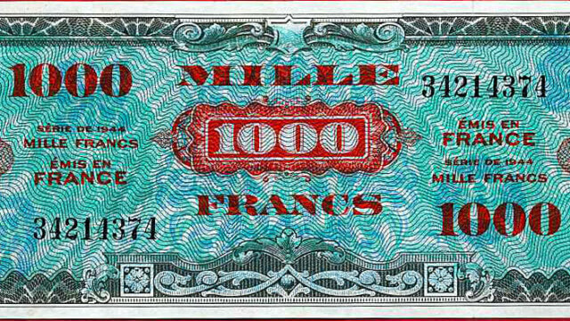 1000 francs Drapeau type 1944