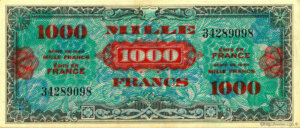 1000 francs Drapeau type 1944