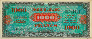 1000 francs Drapeau type 1944