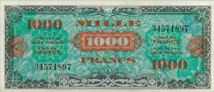 1000 francs Drapeau type 1944