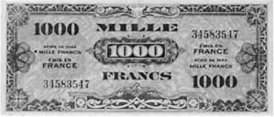 1000 francs Drapeau type 1944