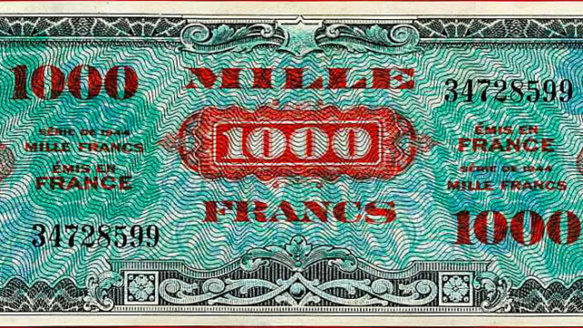 1000 francs Drapeau type 1944