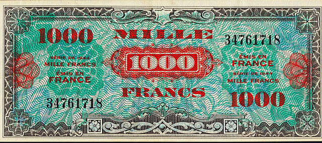 1000 francs Drapeau type 1944