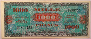 1000 francs Drapeau type 1944