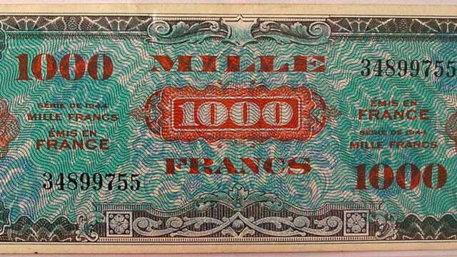 1000 francs Drapeau type 1944