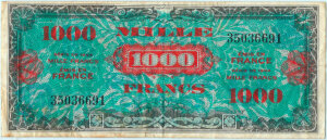 1000 francs Drapeau type 1944