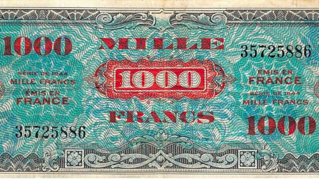 1000 francs Drapeau type 1944