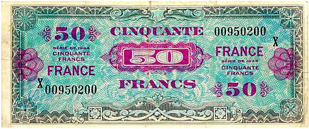 50 francs France type 1945