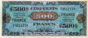 500 francs France type 1945