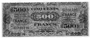 500 francs France type 1945