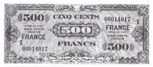 500 francs France type 1945