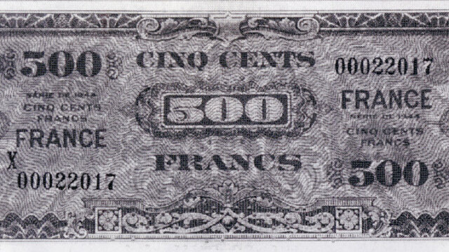 500 francs France type 1945