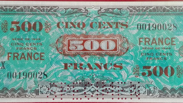 500 francs France type 1945