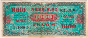 1000 francs France type 1945