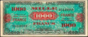 1000 francs France type 1945