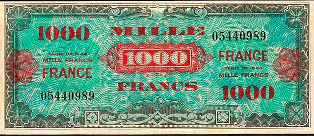 1000 francs France type 1945