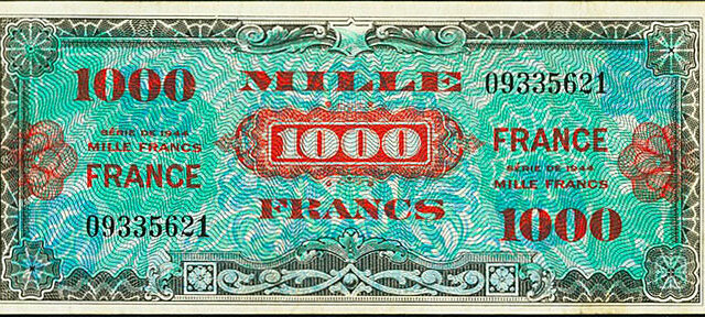 1000 francs France type 1945