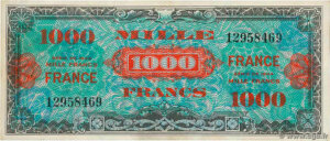 1000 francs France type 1945