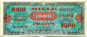 1000 francs France type 1945