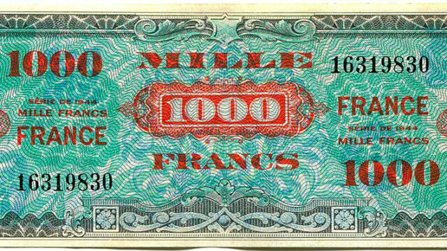 1000 francs France type 1945