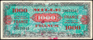 1000 francs France type 1945