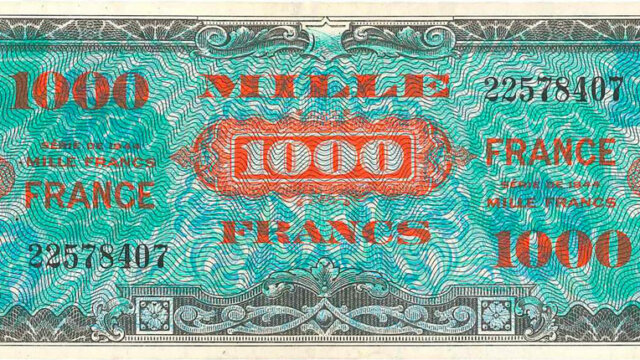 1000 francs France type 1945