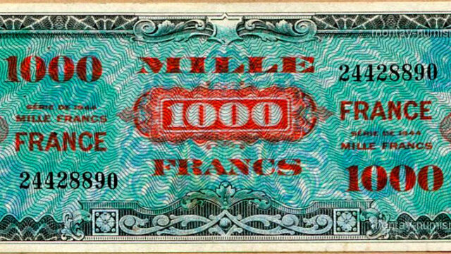 1000 francs France type 1945