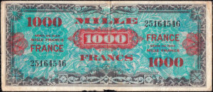 1000 francs France type 1945