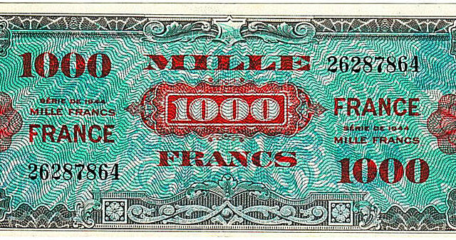 1000 francs France type 1945