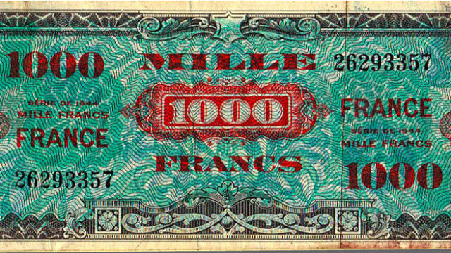 1000 francs France type 1945