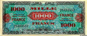 1000 francs France type 1945