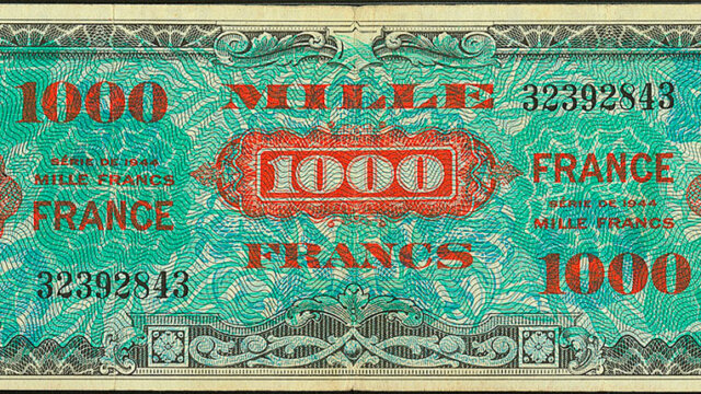 1000 francs France type 1945