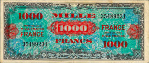 1000 francs France type 1945