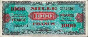 1000 francs France type 1945