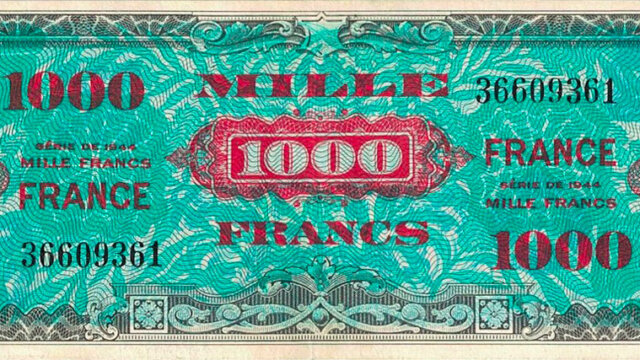 1000 francs France type 1945