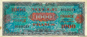 1000 francs France type 1945