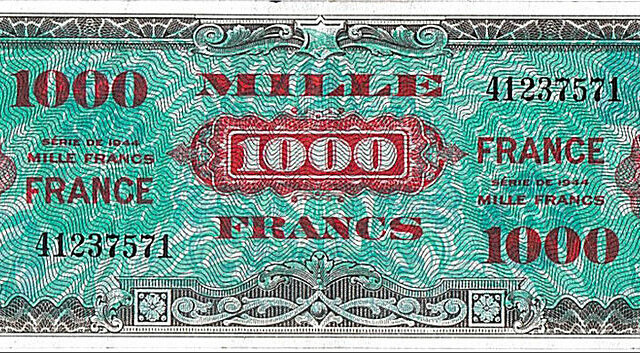 1000 francs France type 1945