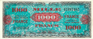 1000 francs France type 1945